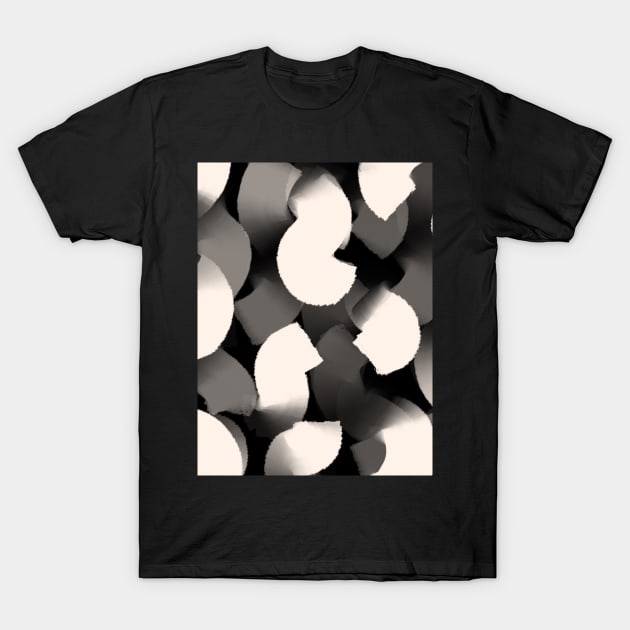 Black and White, Wavy, Brush Stroke Style T-Shirt by OneThreeSix